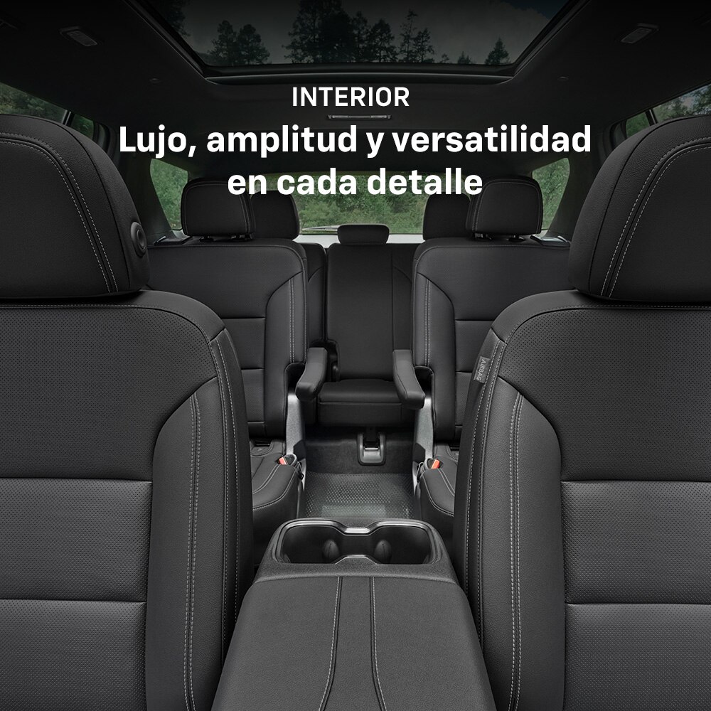 Lujo, amplitud y versatilidad en cada detalle del interior de la Chevrolet Traverse.